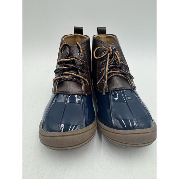 Baby Deer Unisex Kids' NEW Toddler Duck Boots Brown/Blue US Size 9 Medium NIB - Picture 5 of 10
